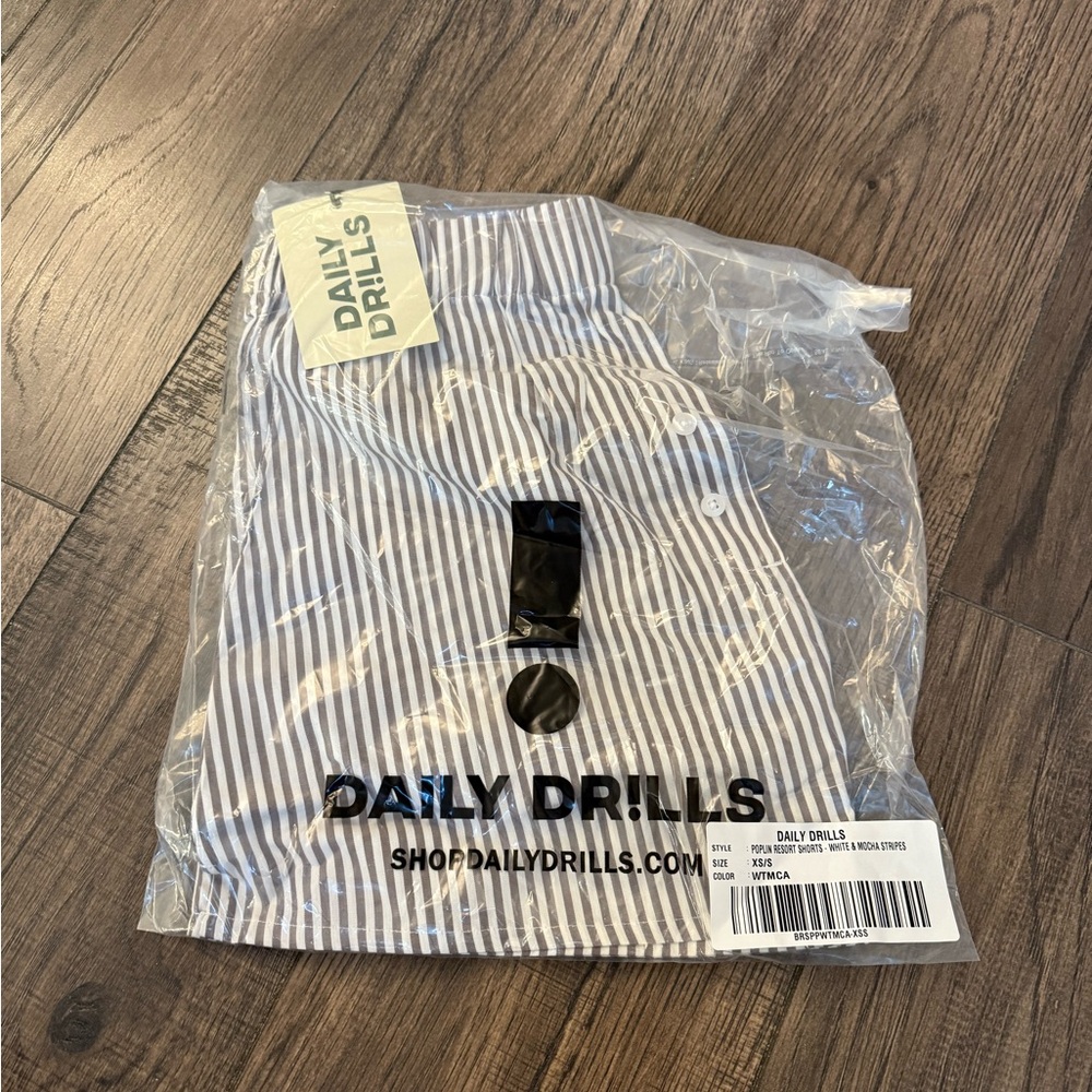 Daily Drills Navy and White Striped Shorts
